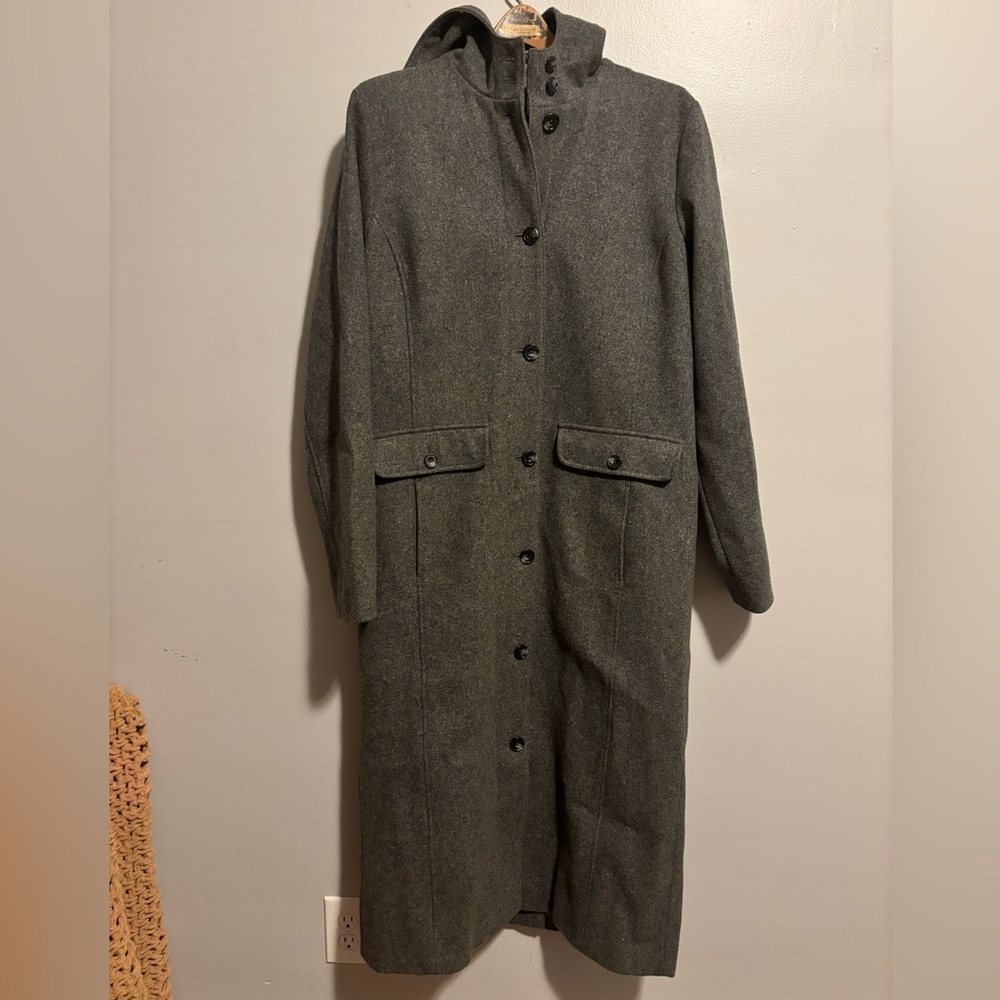 Eddie Bauer long wool overcoat ￼